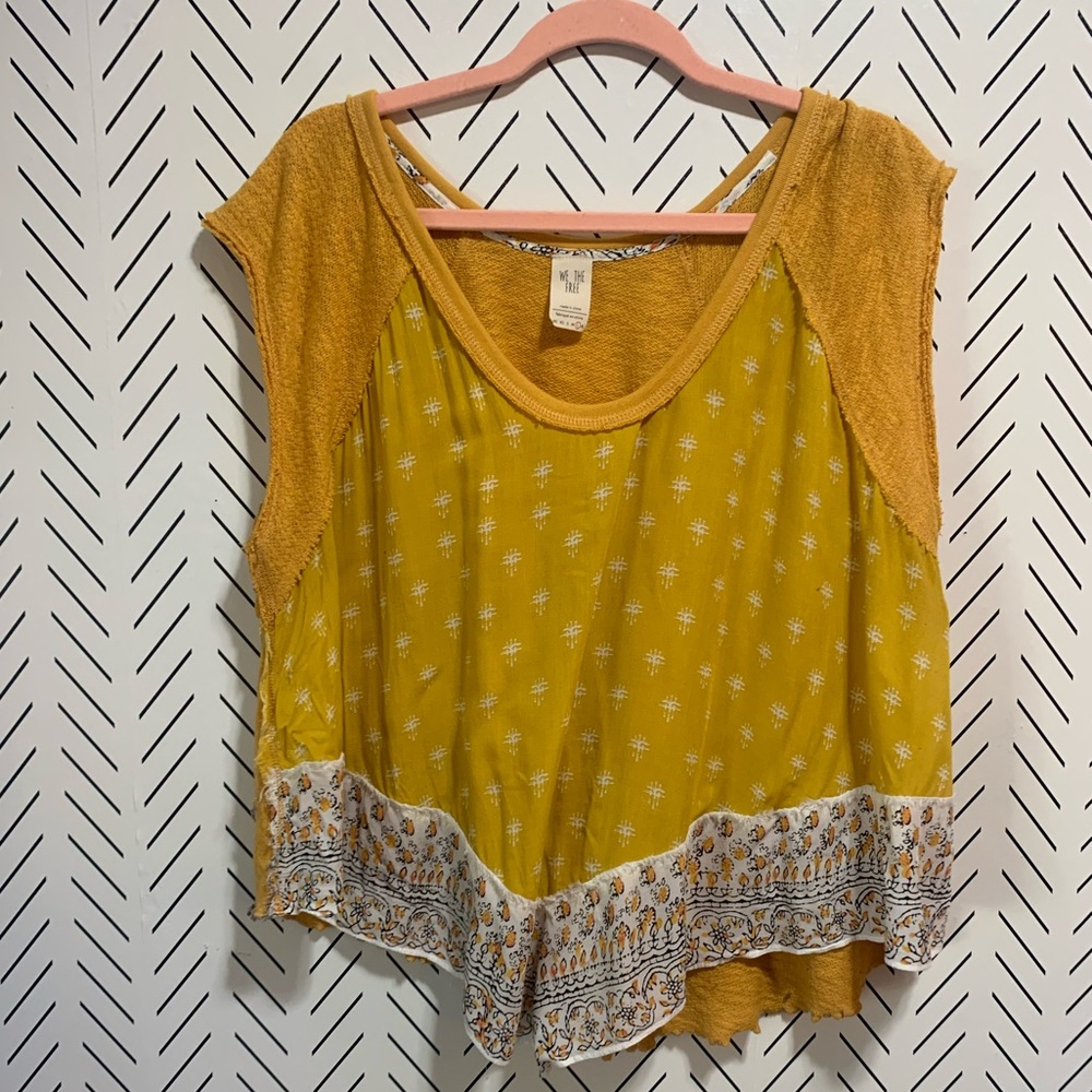 Free People Yellow Bandana Top- L